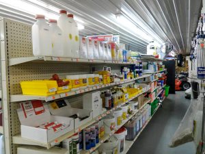Hardware supplies on the shelf at pro ag farmers